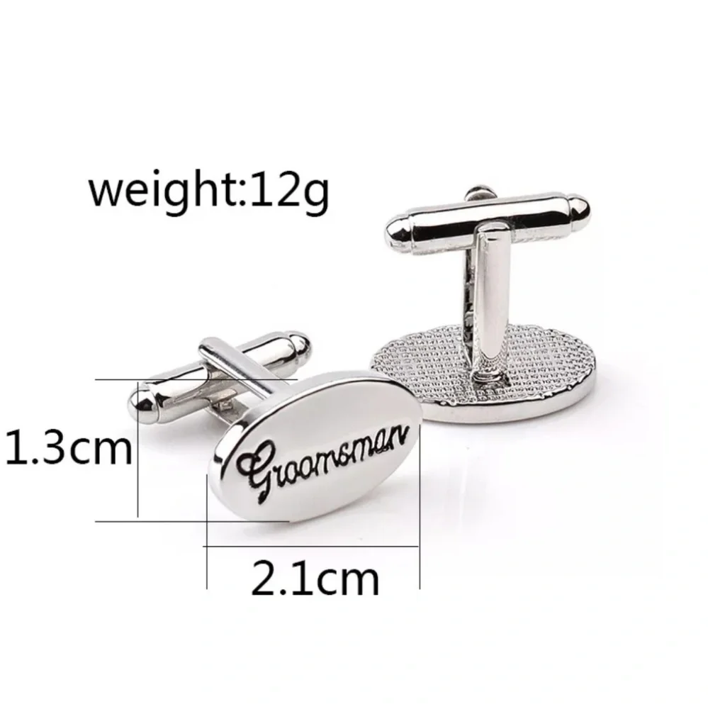 New! Best Man Silver Cuff Links